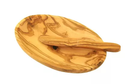 OLIVENHOLZ-ERLEBEN Butter bowl with knife