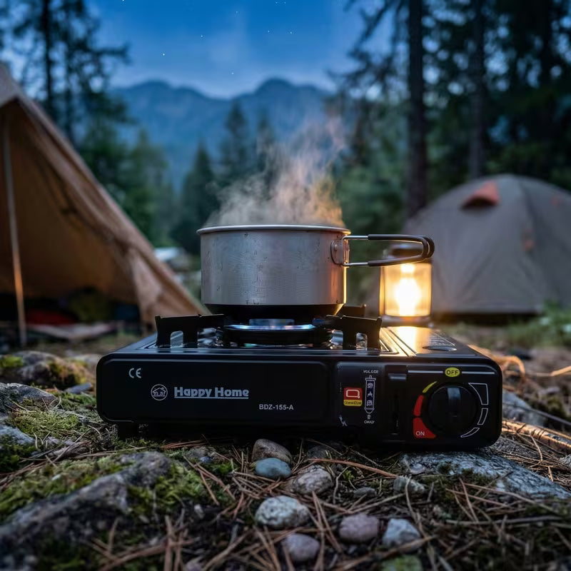 HH Portable Gas Stove 2200 W with Carrying Case and Adapter
