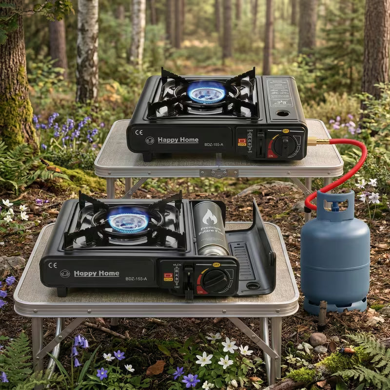 HH Portable Gas Stove 2200 W with Carrying Case and Adapter