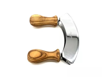 OLIVENHOLZ-ERLEBEN Chopping knife Design with olive wood handles, stainless steel double blade