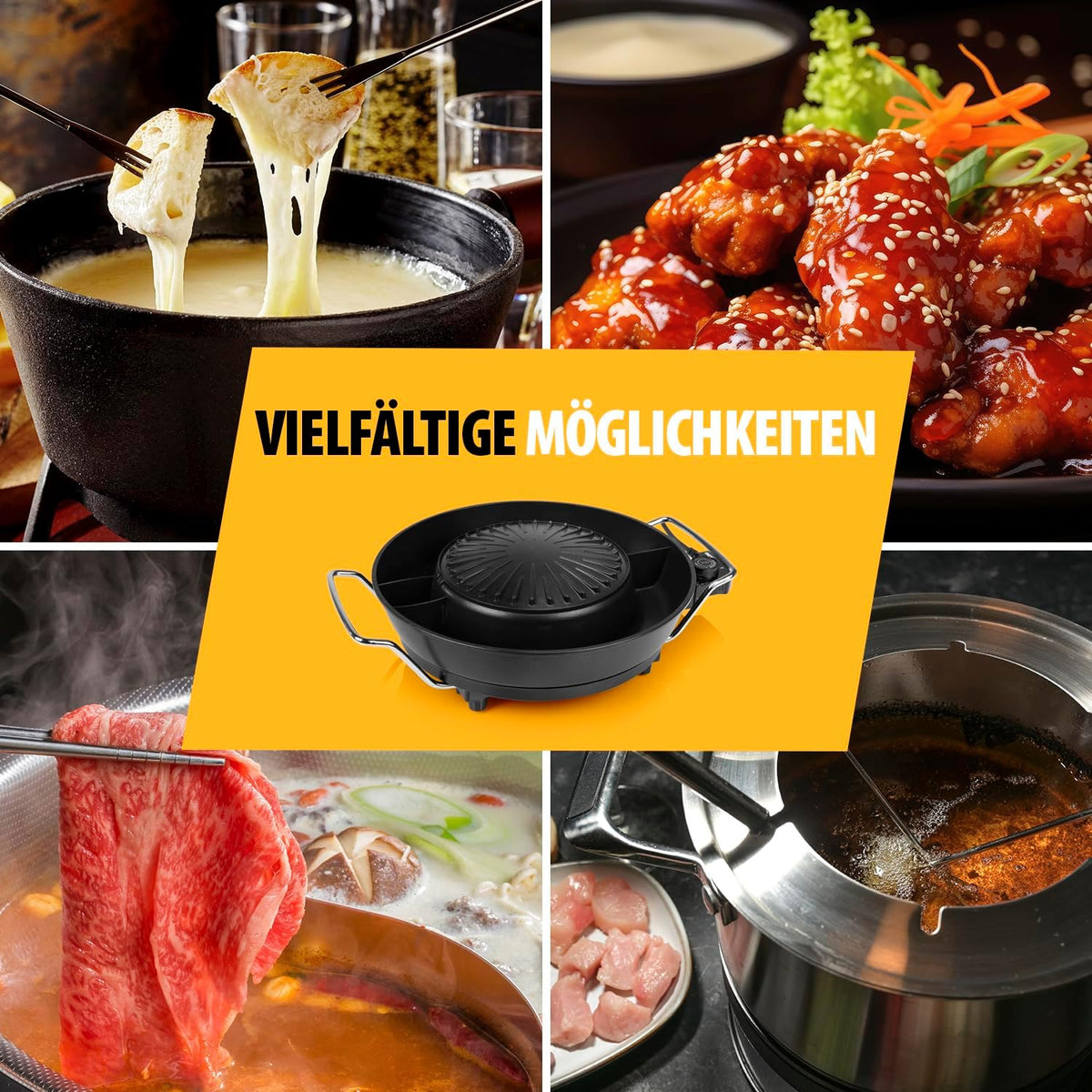 TRISTAR Korean grill and hot pot 36 cm 1800 W