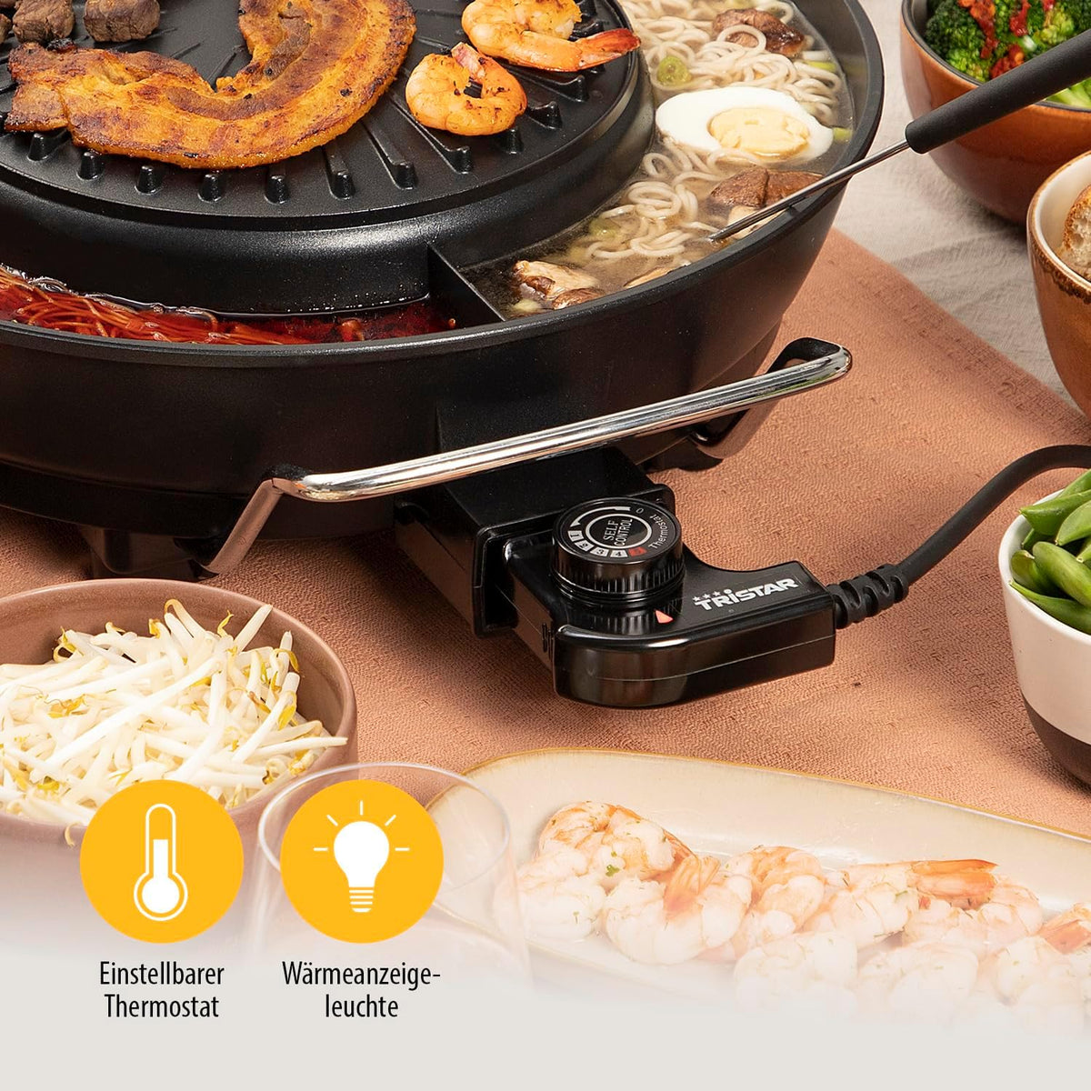 TRISTAR Korean grill and hot pot 36 cm 1800 W