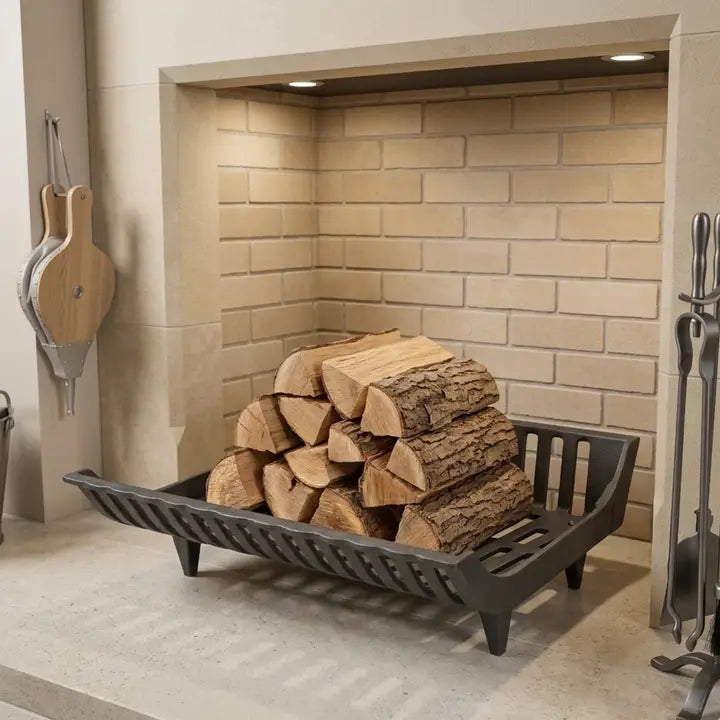 LUNAWAY Cast-iron log holder and brazier for fireplaces and stoves