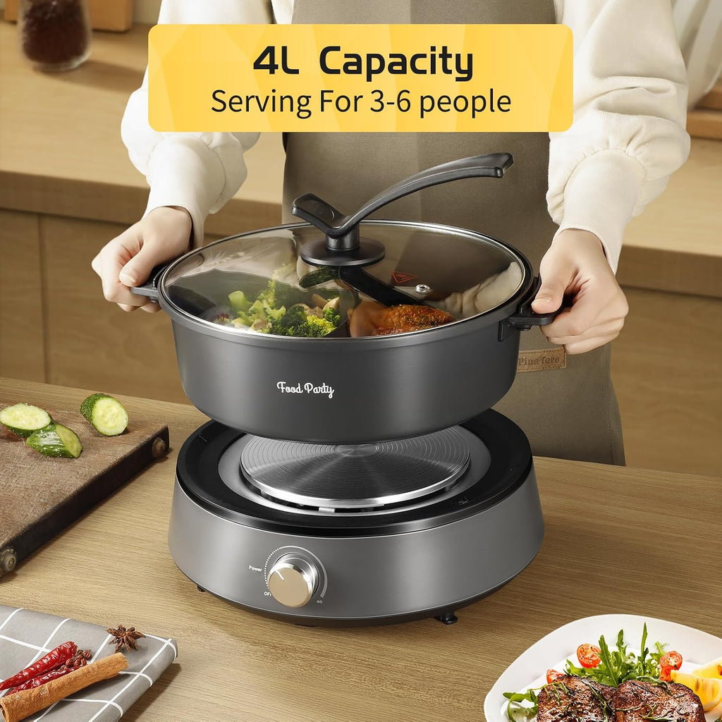 FOOD PARTY Electric hot pot 4L double sided 1350 W