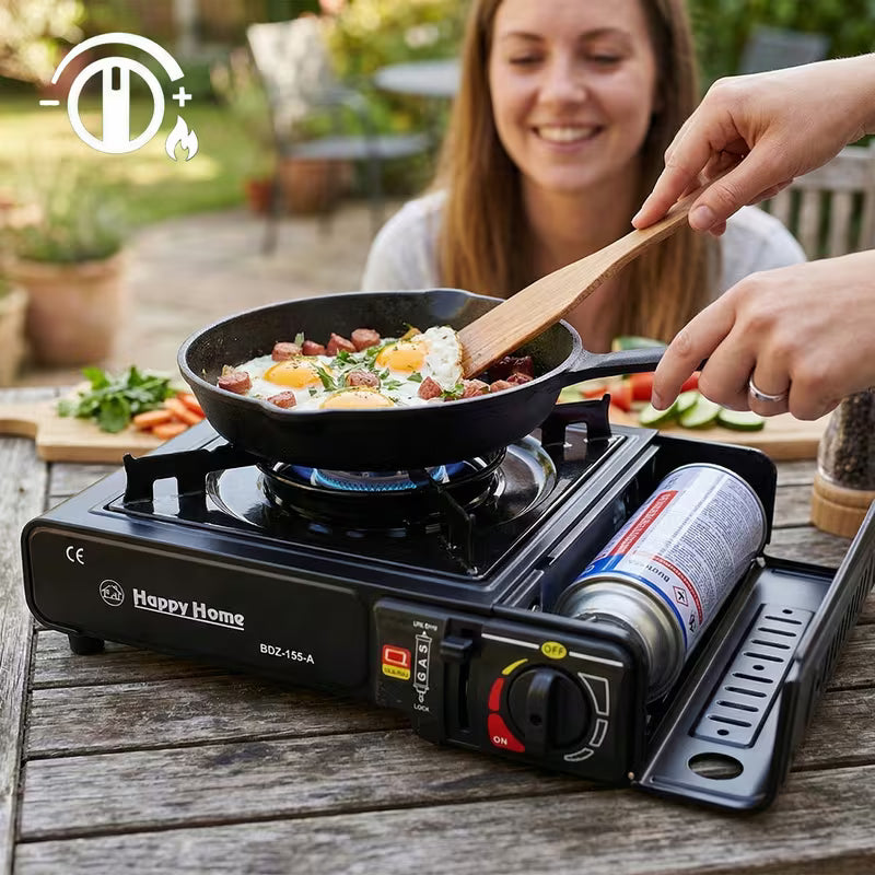 HH Portable Gas Stove 2200 W with Carrying Case and Adapter