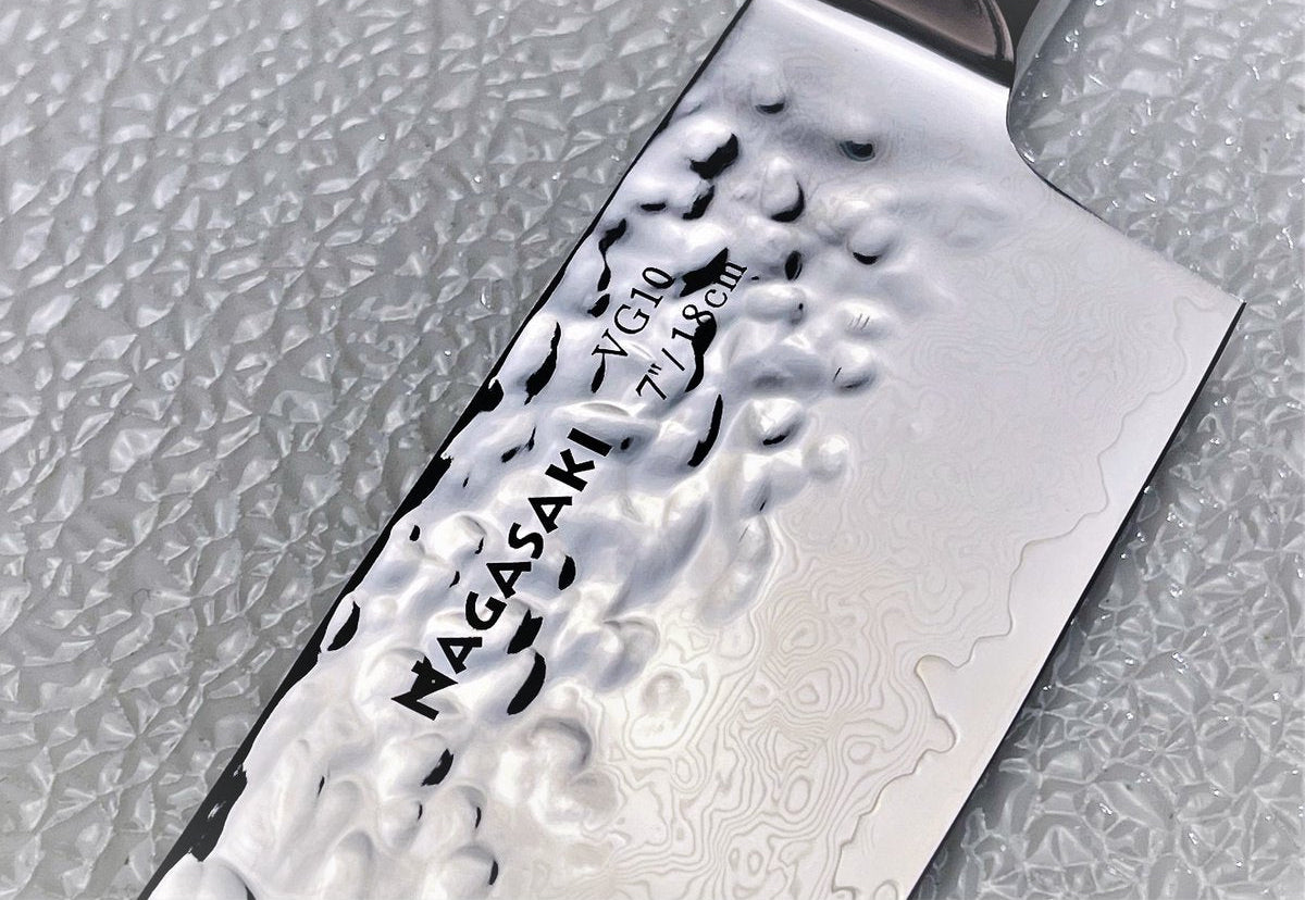 STERNSTEIGER Stahlwaren Nagasaki hand hammered Santoku knife