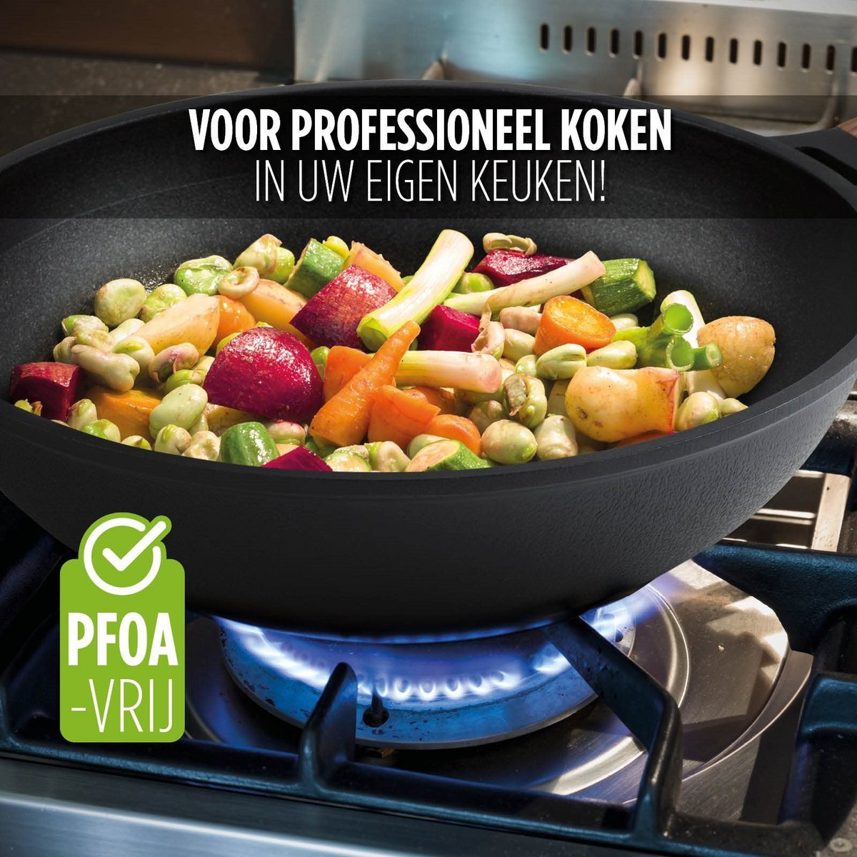 ROSMARINO Black Line wok pan 30 cm