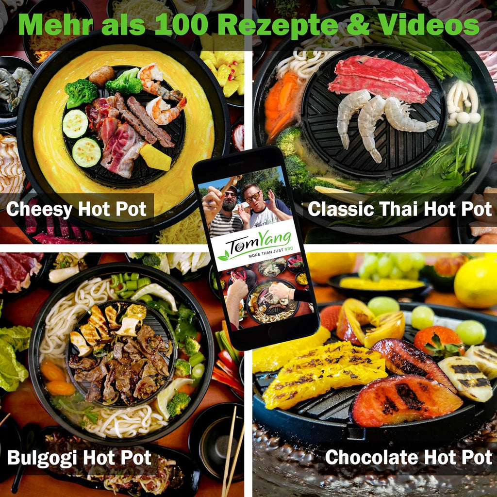 TOMYANG Thai grill and hot pot set with cookbook 1800 W
