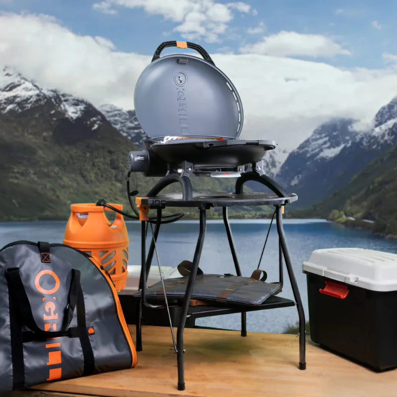O-GRILL O-Dock Table Black — Foldable Outdoor Grill Station for All O-Grill Models