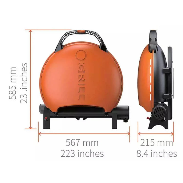 O-GRILL 600 Black — Large Capacity Portable Gas Grill with Thermometer