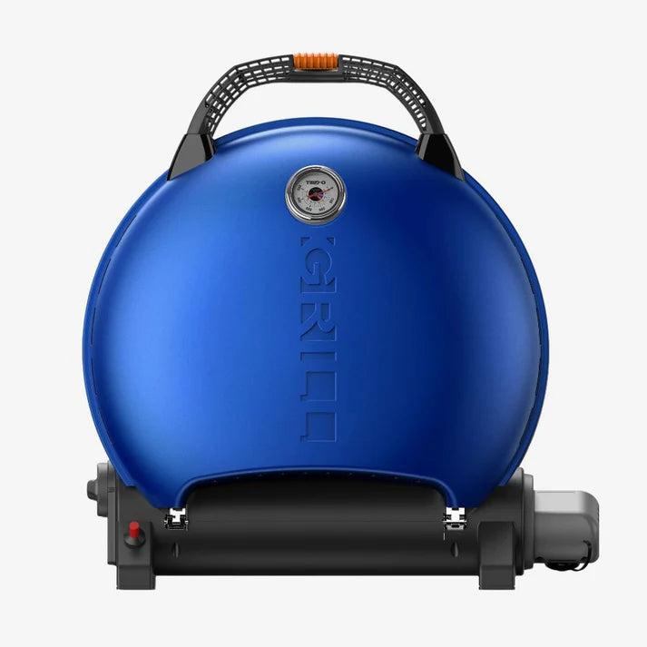 O-GRILL 600 Blue — Large Capacity Portable Gas Grill with Thermometer