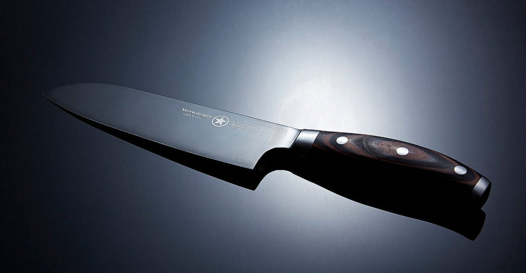 STERNSTEIGER Stahlwaren Santoku knife (18 cm) and paring knife (10 cm) from Titanium collection