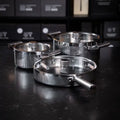 VARGEN & THOR Glima cookware set 3 pieces + 3 lids polished steel