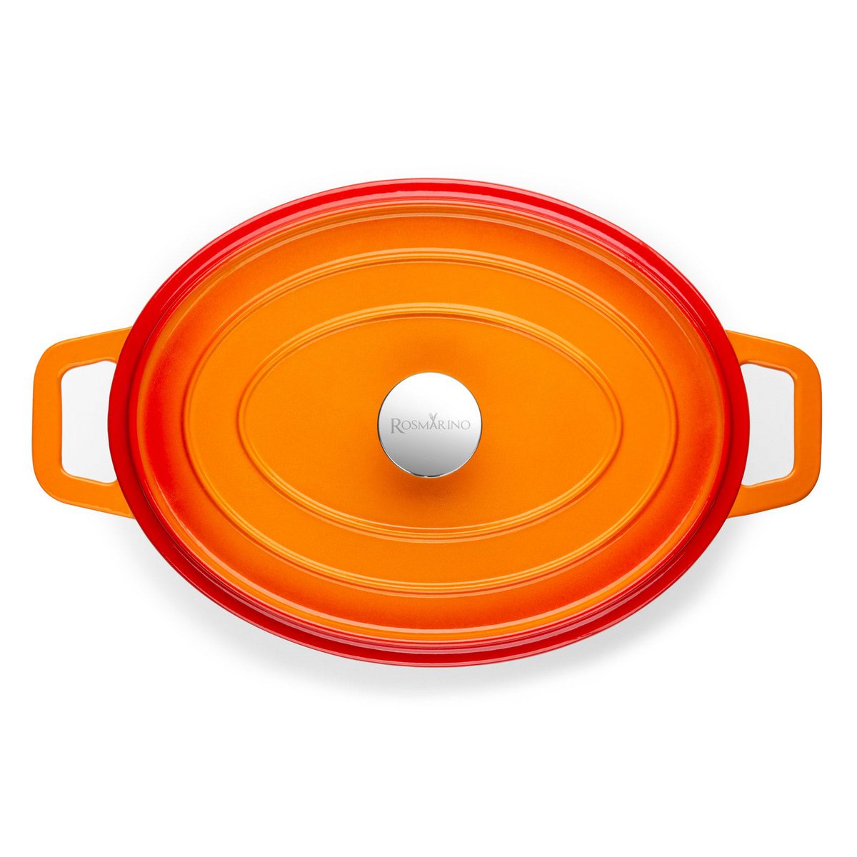 ROSMARINO Cast Iron Oval Pan 31 cm Orange