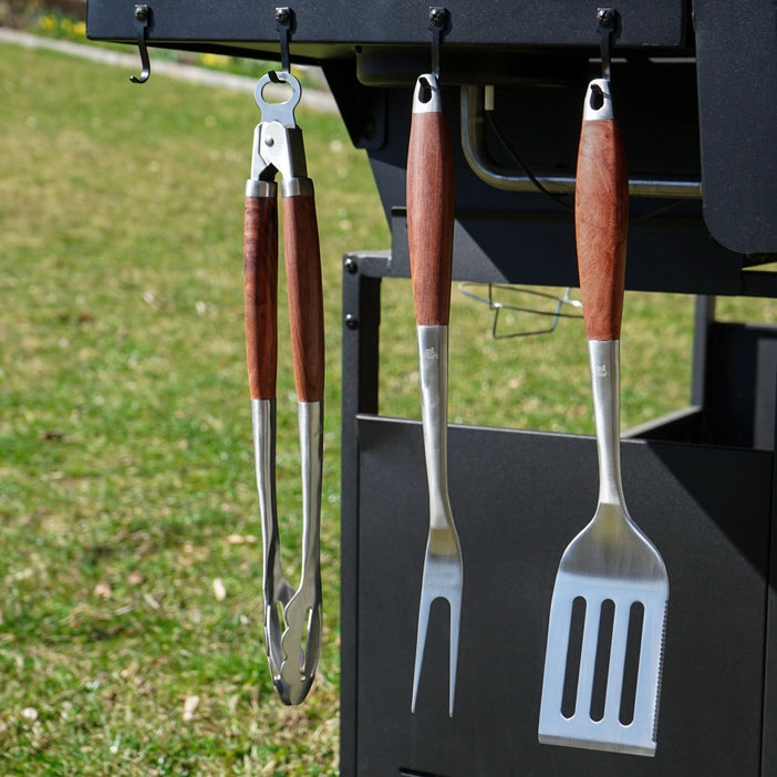 GRILLART Premium 3-piece barbecue cutlery set made from high-quality stainless steel