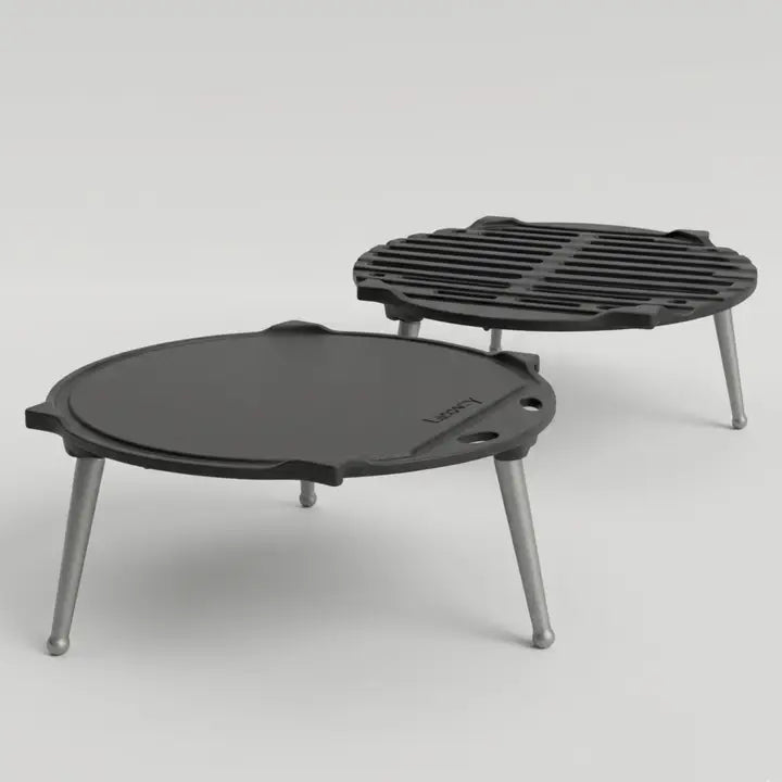 LUNAWAY Bbq Grate Plate 300: Circular cast-iron plate and grate