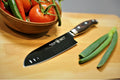 STERNSTEIGER Stahlwaren Santoku knife with hollow edge (18 cm) and paring knife (10 cm) from Titanium collection
