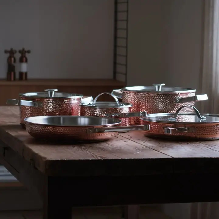 VARGEN & THOR Mjölner XL cookware set 6 pieces genuine copper