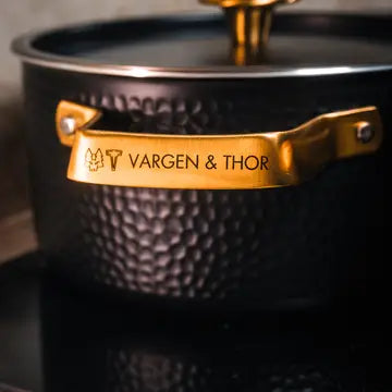 VARGEN & THOR Arvet XL 6-piece cookware set matte black with brass detail