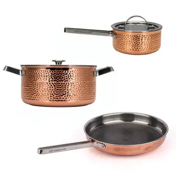 VARGEN & THOR Mjölner.2 cookware set 3 pieces genuine copper
