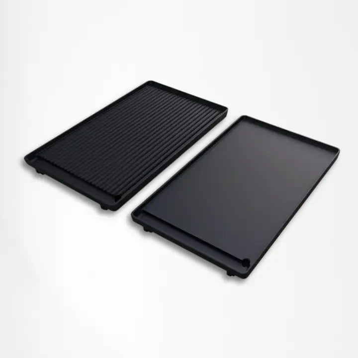 LUNAWAY Bbq Grill and Plane: Enameled cast-iron grill plate for BBQ