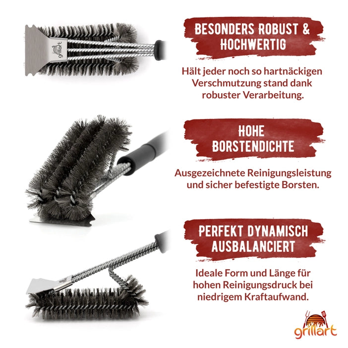 GRILLART Professional BBQ Grill Brush with 360° Cleaning System