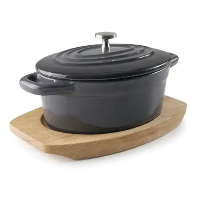 LACOR MENAJE PROFESIONAL Mini oval casserole with Magma grey lid, set of 4