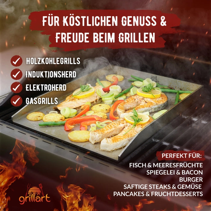 GRILLART Premium plancha grill plate made of high-quality stainless steel