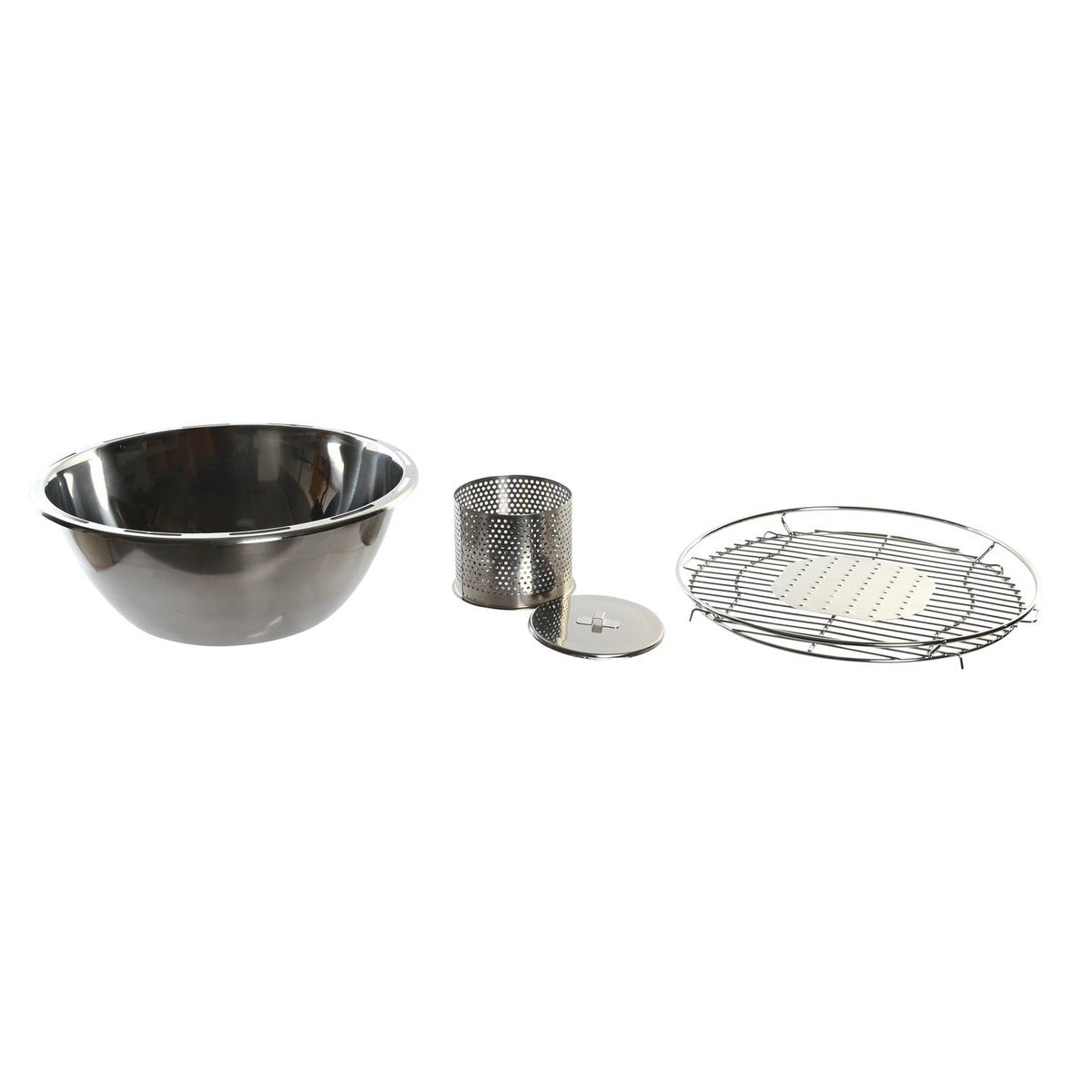 ALEXANDRA METI Barbecue steel PVC smokeless tabletop grill with fan (4×AA), black/silver