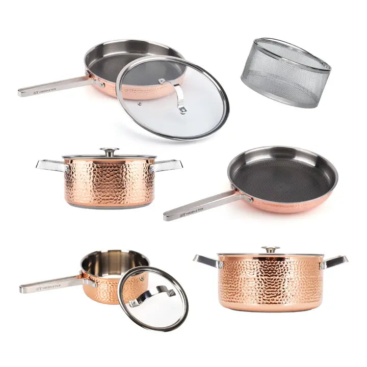 VARGEN & THOR Mjölner XL cookware set 6 pieces genuine copper