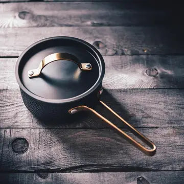 VARGEN & THOR Arvet.2 cookware set matte black & brass 3 pieces