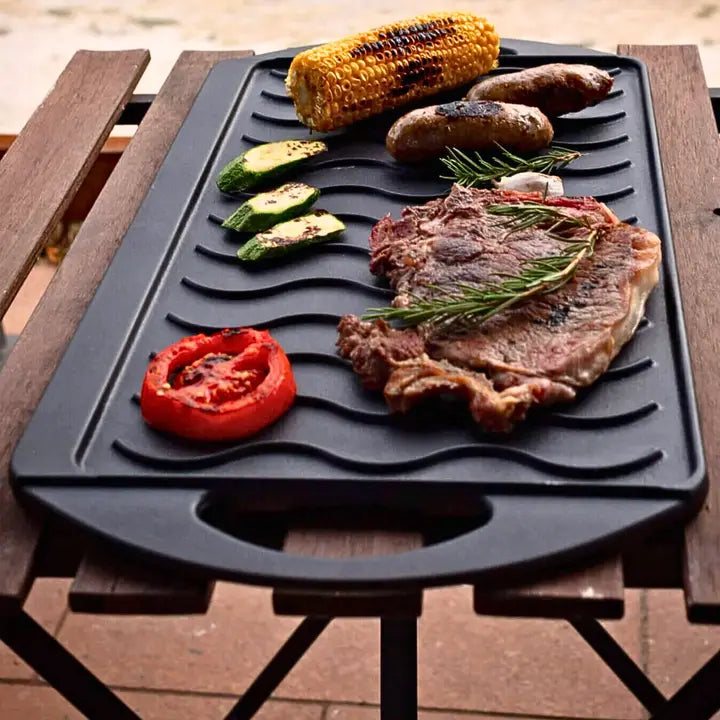 LUNAWAY Bbq Reverse: Reversible enameled cast iron griddle and grill