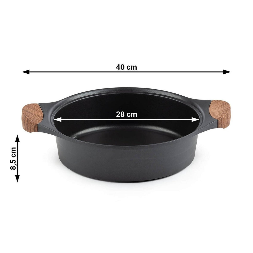ROSMARINO Black Line low casserole pan 28 cm