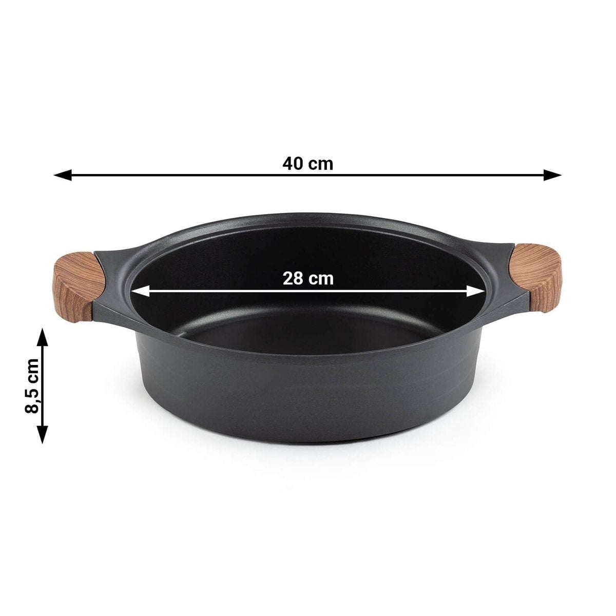 ROSMARINO Black Line low casserole pan 28 cm