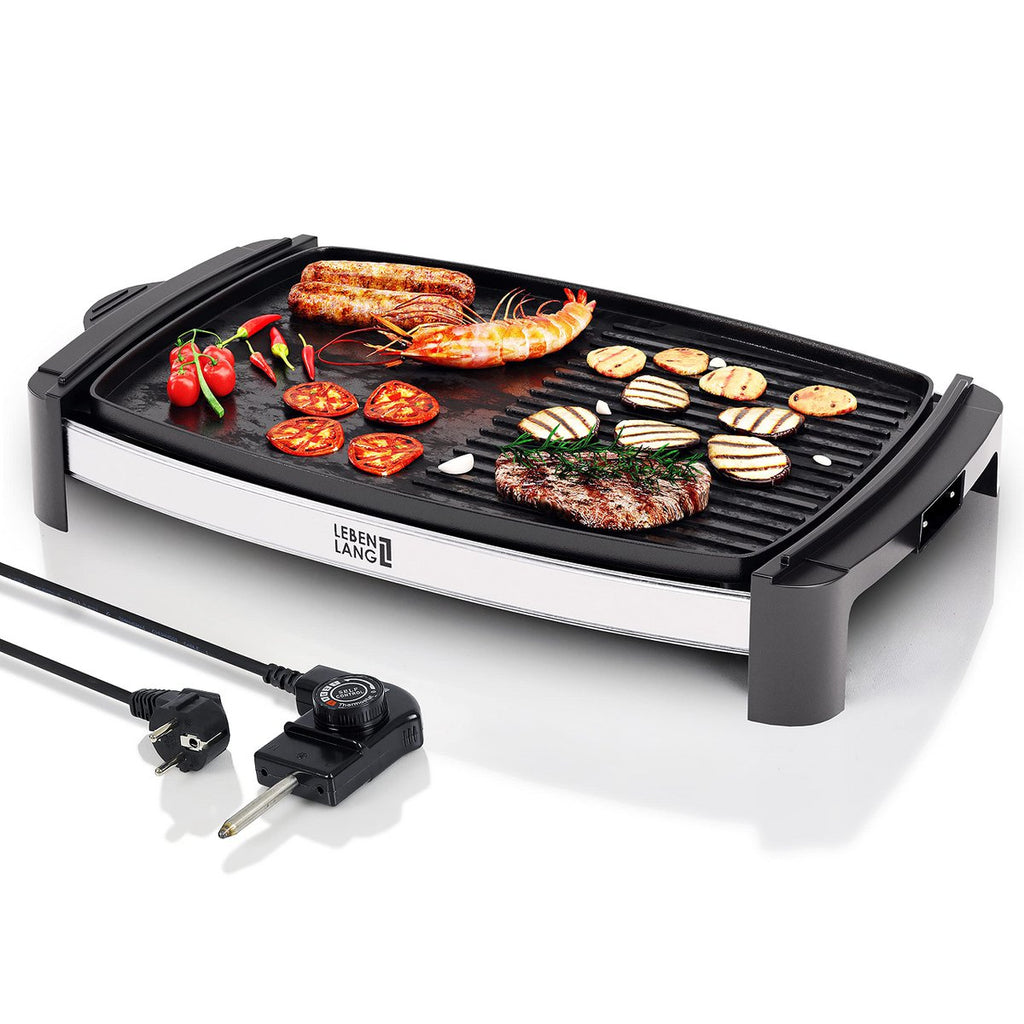 LEBENLANG Electric grill – teppanyaki table grill for balcony and indoor use