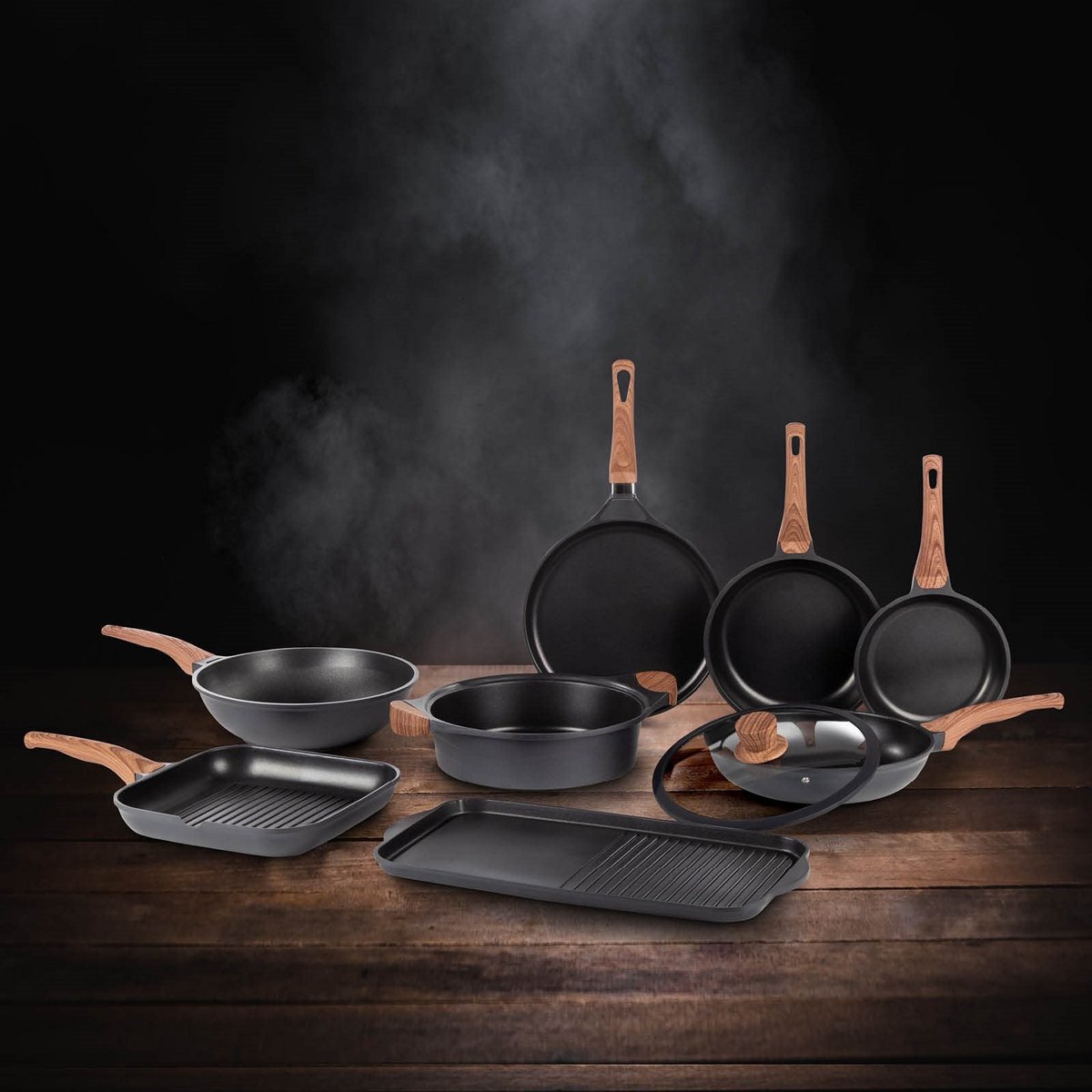 ROSMARINO Black Line low casserole pan 28 cm