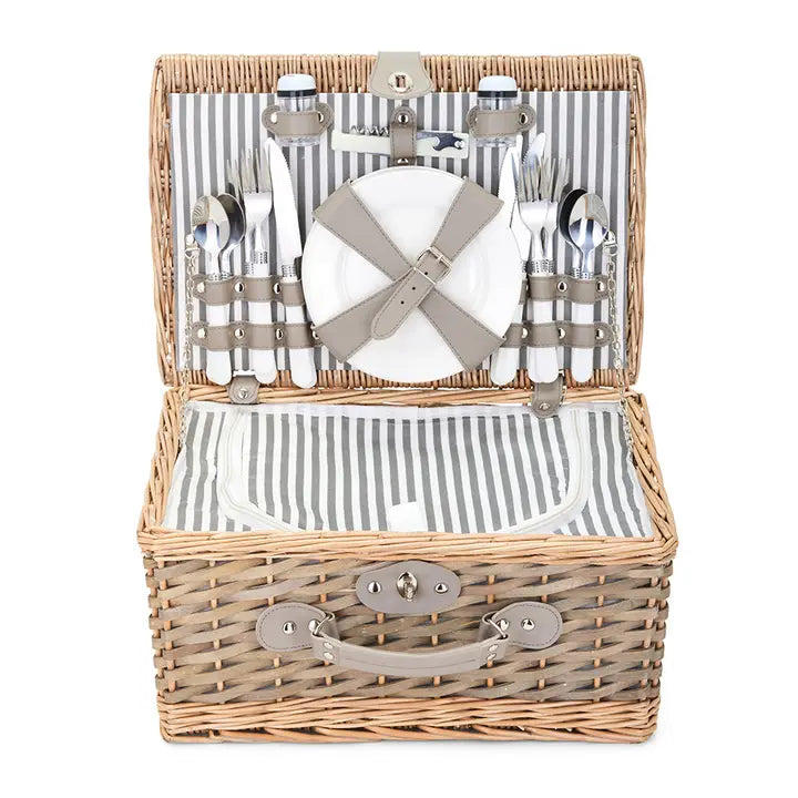 LIVOO Picnic basket for 4 wicker
