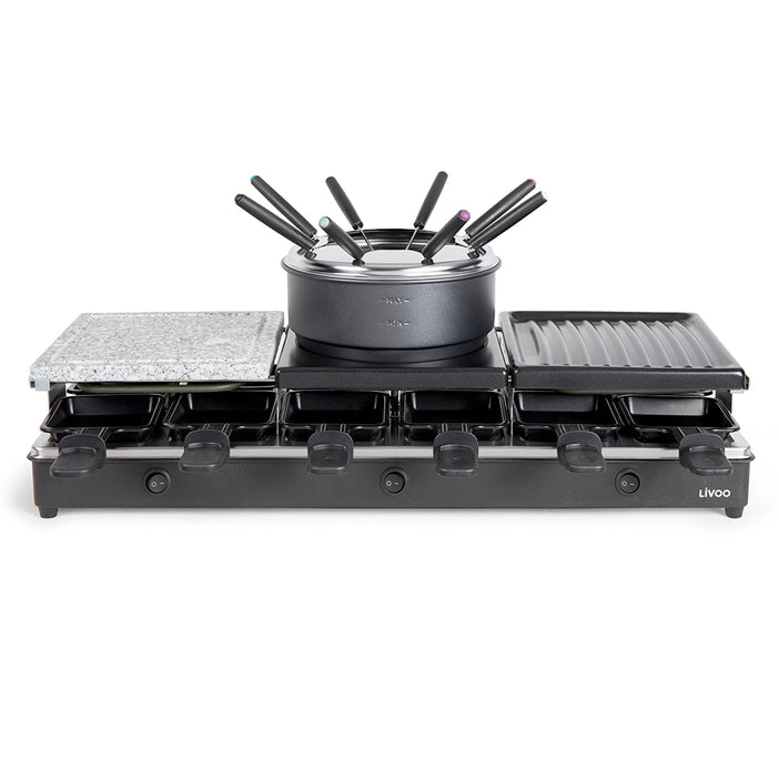LIVOO Doc234 raclette, fondue and crepe maker for 12 people