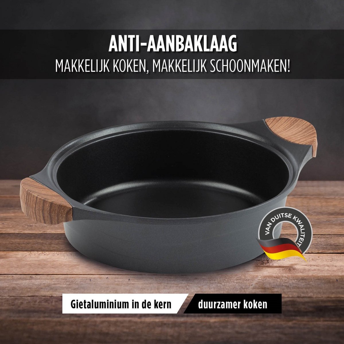 ROSMARINO Black Line low casserole pan 28 cm
