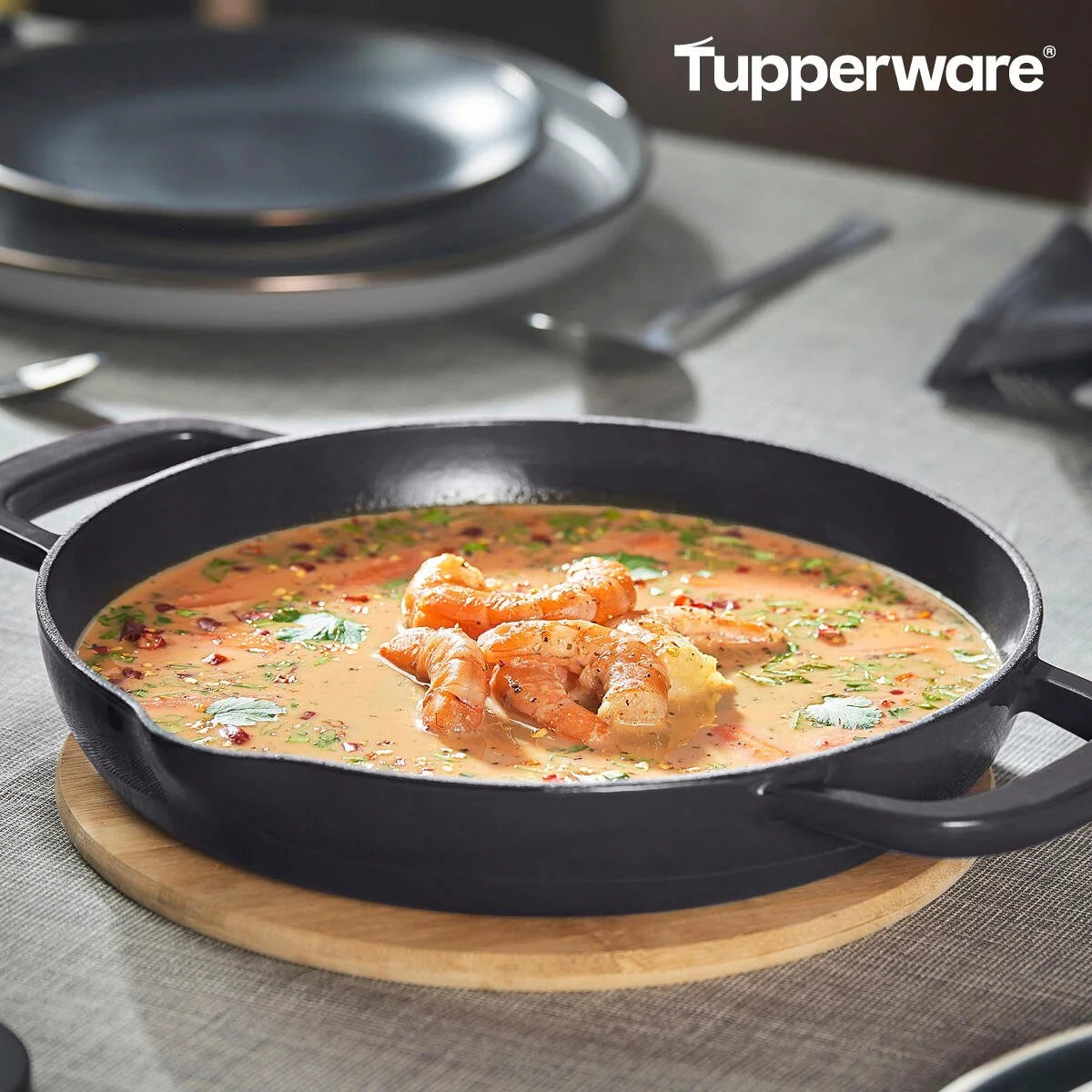 TUPPERWARE Enamelled cast iron pan 26 cm