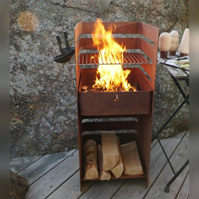 BORN IN SWEDEN Fuego fire basket and BBQ grill 2
